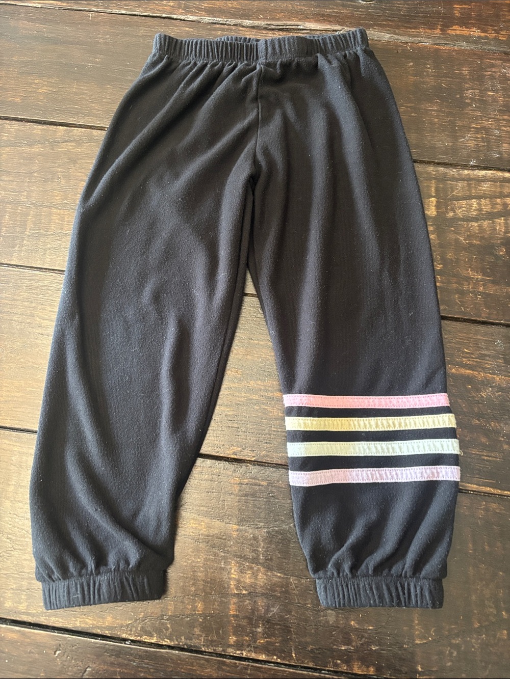 Chaser Black Kids Sweatpants with Pastel Stripes
